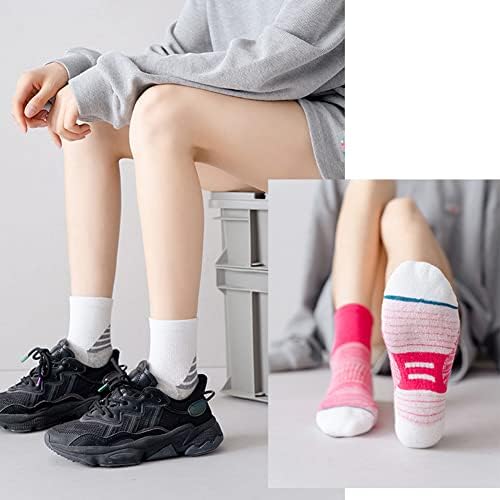 MARİNASUKA 5 Pairs kadın yürüyüş çorapları Atletik Yürüyüş Açık Spor Yastıklı Nefes Pamuk Ekip Çorap