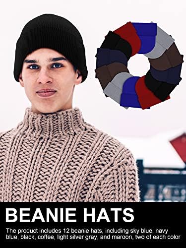 48 Paket Kış Sıcak Bere Şapka Boyun ısıtıcı seti Erkekler Kadınlar için Kış Örme Şapka ile Kış Dokunmatik Eldiven