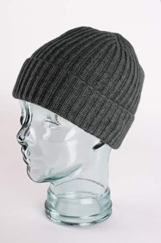 Hawick Erkek Nervürlü %100 Kaşmir Bere Şapka Şortu-Koyu Gri-İskoçya'da Love Cashmere tarafından Üretildi