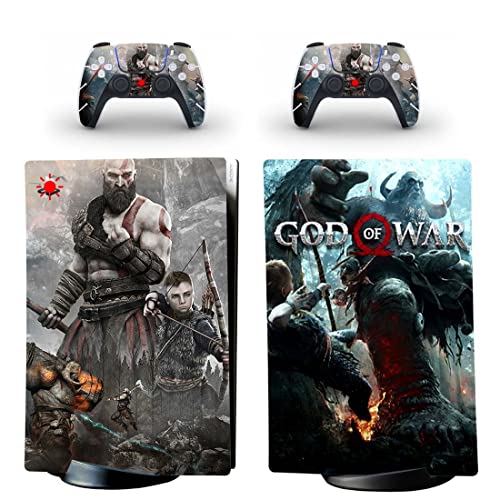 Oyun Tanrı En Iyi Savaş PS4 veya PS5 Cilt Sticker PlayStation 4 veya 5 Konsolu ve 2 Kontrolörleri Çıkartması Vinil