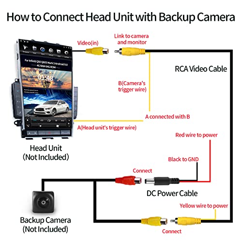 32.8 FT Geri Görüş Kamerası Uzatma Kablosu RCA Video Kablosu, AUCARAUTO Araba Ters Dikiz Kablosu Algılama Telli Çift