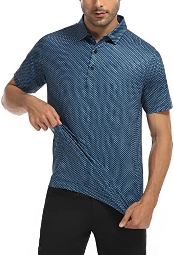DEOLAX Erkek polo gömlekler Performans Nem Esneklik Erkek Golf Gömlek Casual Kuru Fit Uzun ve kısa Kollu polo gömlekler