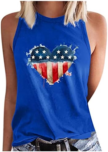 Ayçiçeği Racerback Tank Top Bayan ABD Bayrağı Yıldız Çizgili Tees Kolsuz Yelek Üst Özgürlük ve Cesur Cami Gömlek