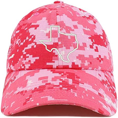 Trendy giyim mağazası Texas State anahat işlemeli fırçalanmış Pamuk baba şapka kap