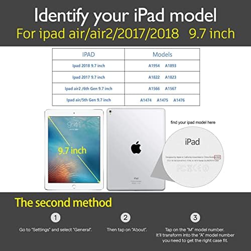 Gexmil iPad 9.7 İnç 2018/2017 Kılıf, geçerlidir Dana Folio Kapak için iPad 6th Gen / 5th Gen Hakiki Deri kılıf için