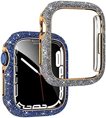 Apple için JWTPRO İzle Serisi 8 7 İzle Vaka, yıldız Elmas İzle Vaka 41mm / 45mm Sert Kabuk Kristal Flaş Elmas (Renk: