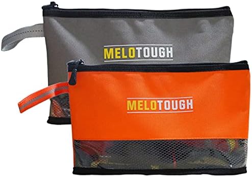 MELOTOUGH 1 PAKET Tuval Yardımcı alet çantası Ağır Metal Fermuarlı Beyaz Renk + 2 PAKET Çok alet çantası Küçük Alet