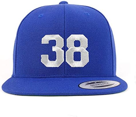 Trendy Giyim Mağazası Numarası 38 Beyaz İplik İşlemeli Düz Fatura Snapback Beyzbol Şapkası