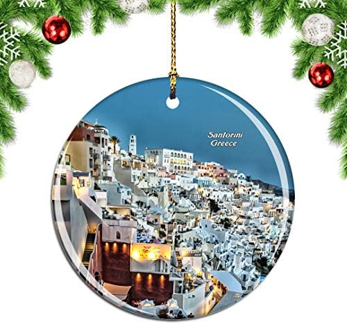 Weekino Yunanistan Fira Santorini Noel Noel Ağacı Süsleme Dekorasyon Asılı Kolye Dekor Şehir Seyahat Hatıra Koleksiyonu