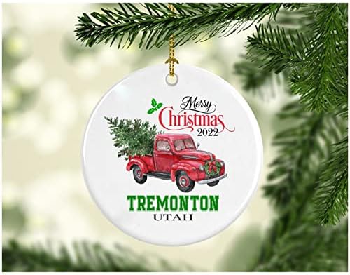 Noel Dekorasyon Ağacı Mutlu Noeller 2022 Tremonton Utah Süsleme Komik Hediye Bir Aile olarak Noel Tatili Yeni Evimizde