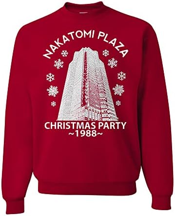 vahşi özel giyim Çirkin noel kazağı Nakatomi Plaza Noel Partisi 1988 Klasik Erkek Ekip Boyun