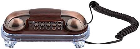 Mavi Aydınlatmalı Bewinner Retro Antika Sabit Telefon-Ergonomik Tasarım Yuvarlak Düğmeler-Çift Yerleştirme, Alt Kaymaz