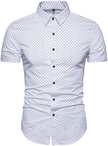 MUSE FATH erkek Baskılı Elbise Gömlek-Pamuklu Rahat Kısa Kollu Düzenli Fit Gömlek