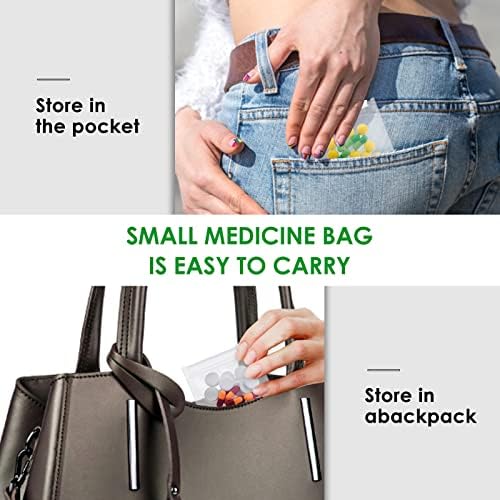 WLLHYF 20 Pcs Hap kılıflı çanta Fermuarlı Temizle Tıp Organizatör Kullanımlık Hap Çanta Seyahat saklama torbaları