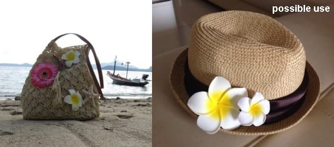 Paket: 6ct Hawaii Saç Çiçek Klipleri + 4ct Makyaj Sünger Seti