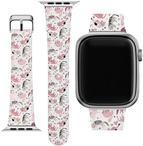 Cavka Bilek Bandı Apple Watch Serisi için Uyumlu 7/6/5/4/3/2/1 / SE ve Eşleşen Telefon Kılıfı Bilezik Baskı Yaprakları